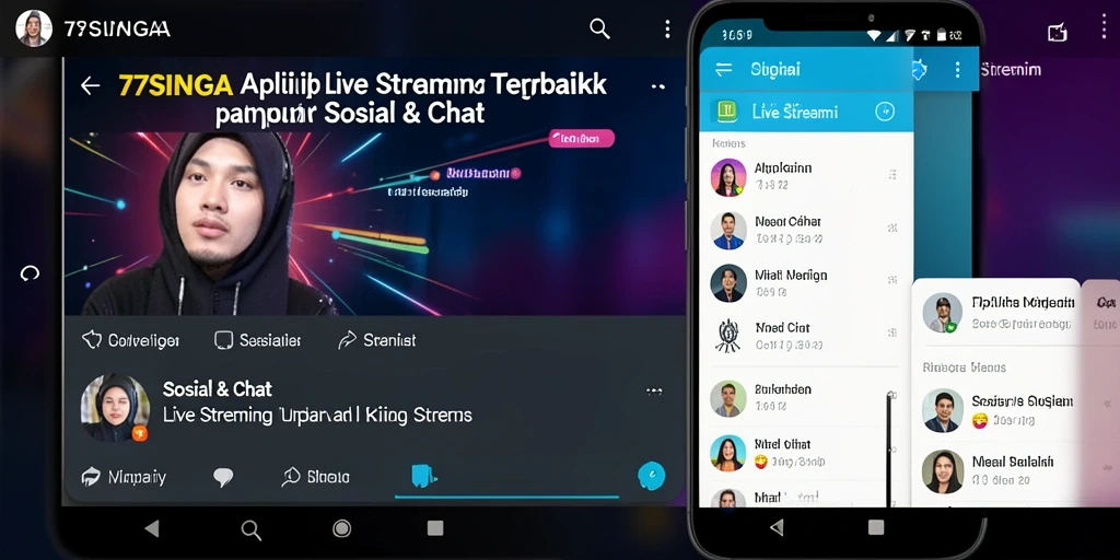Antarmuka aplikasi Live Streaming 77SINGA yang menarik dan interaktif.