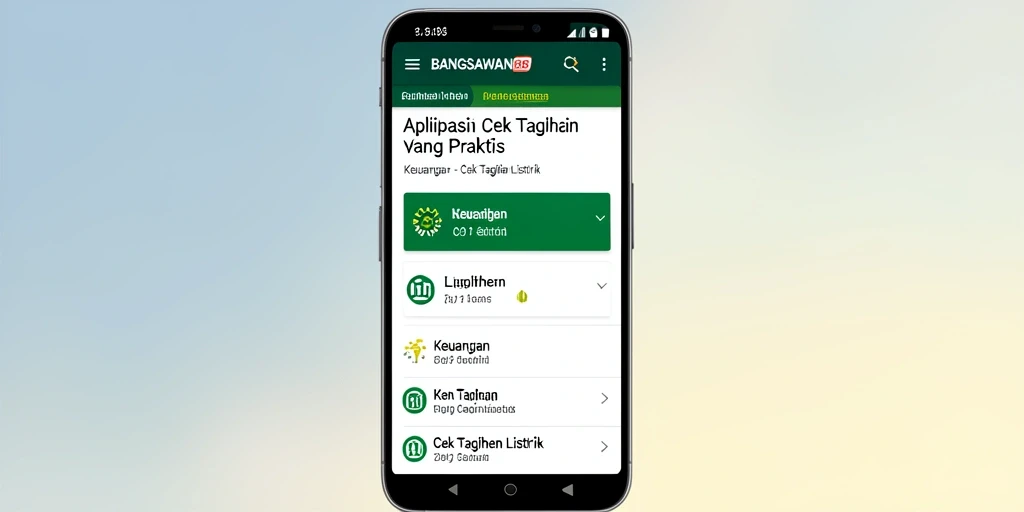 Tampilan antarmuka BANGSAWAN88 untuk Cek Tagihan Listrik.
