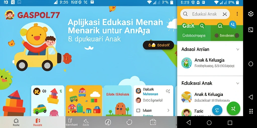 Tampilan interaktif GASPOL77 untuk pengalaman belajar anak-anak.