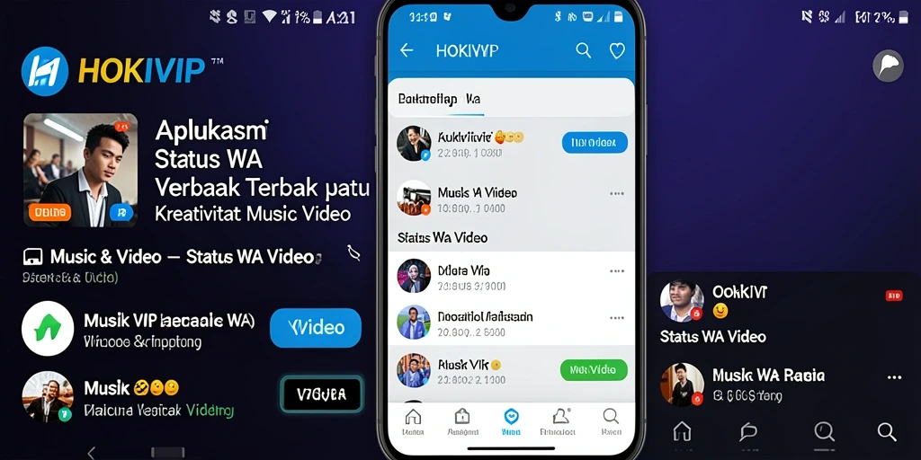 Antarmuka HOKIVIP menampilkan koleksi video Status WA yang menarik.