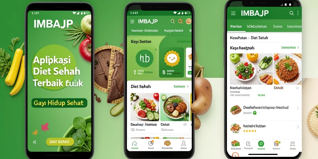 Tampilan antarmuka yang ramah pengguna dari IMBAJP untuk diet sehat.