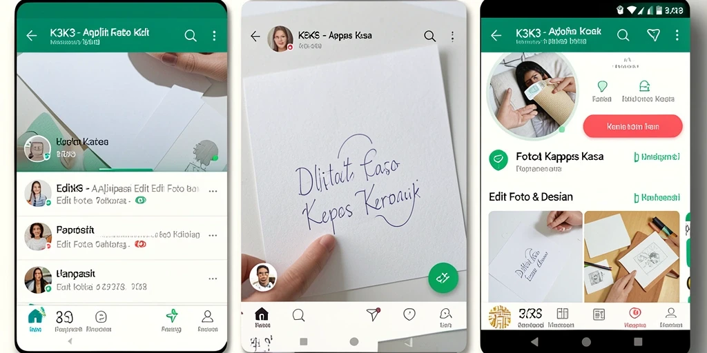 Tampilan antarmuka K3K3 untuk Edit Foto Kertas Kaca yang menarik.
