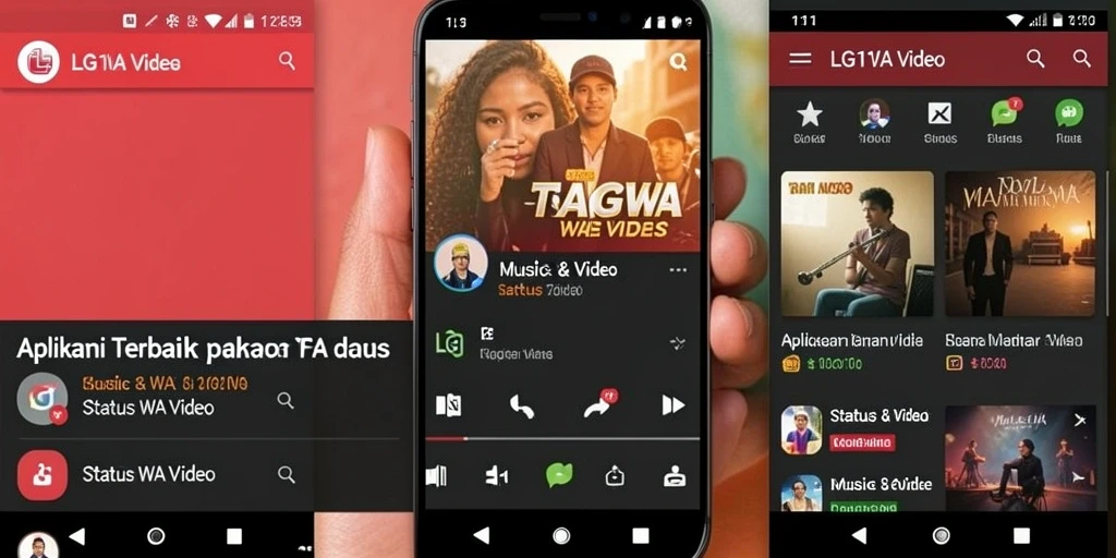 Antarmuka LG111 menampilkan koleksi video status WA yang beragam dan menarik.