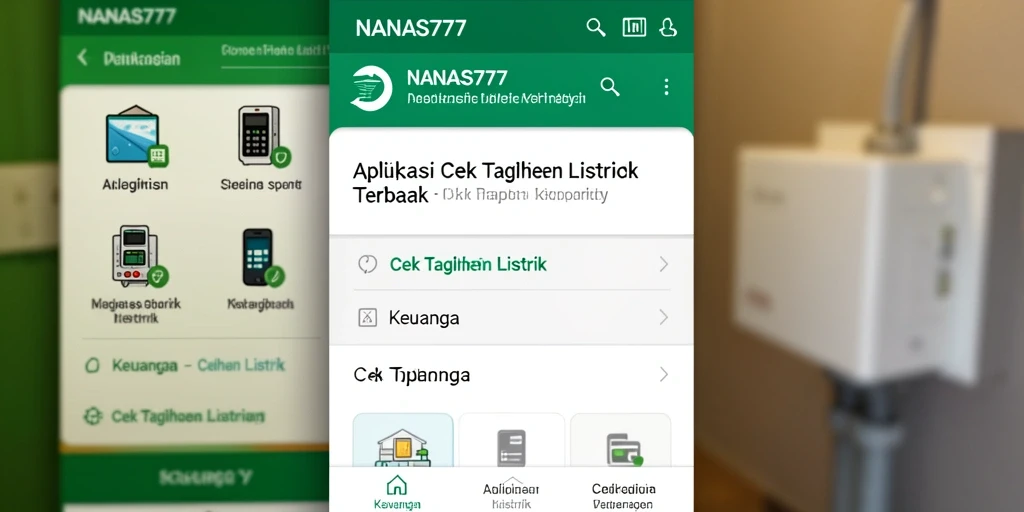 Tampilan utama aplikasi NANAS777 untuk cek tagihan listrik.