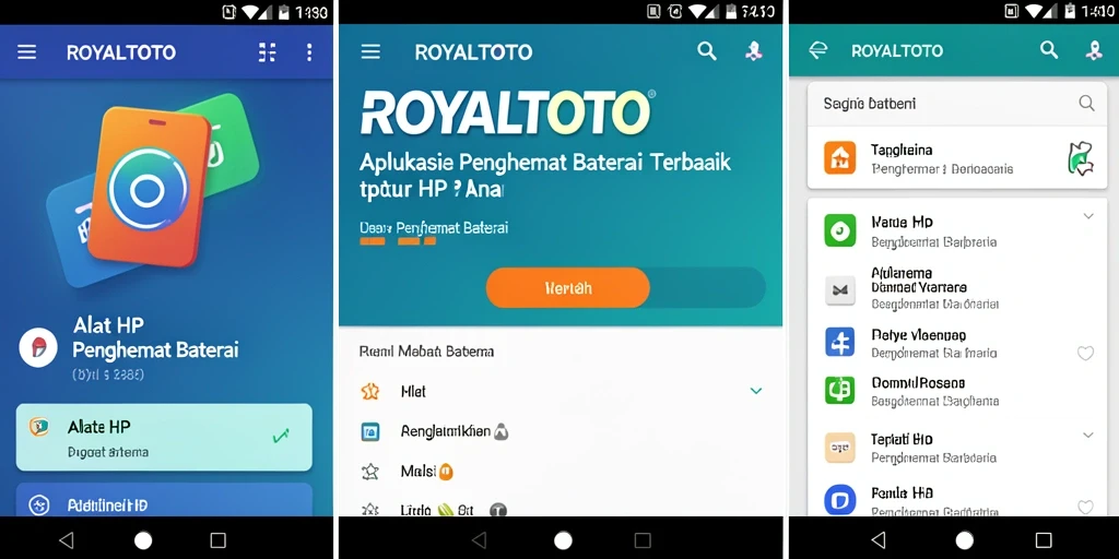 Tampilan antarmuka sederhana ROYALTOTO untuk Penghemat Baterai.