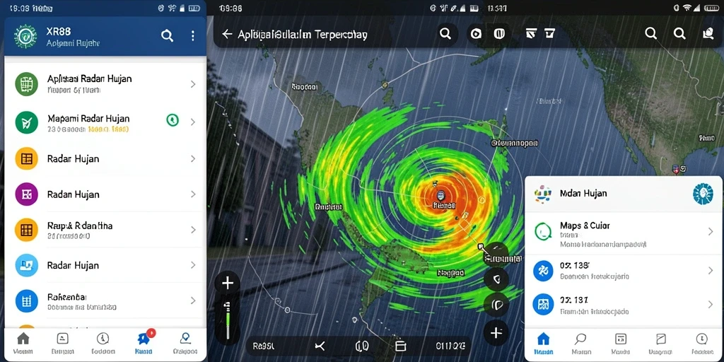 Antarmuka utama XR88 menampilkan data radar hujan secara langsung.
