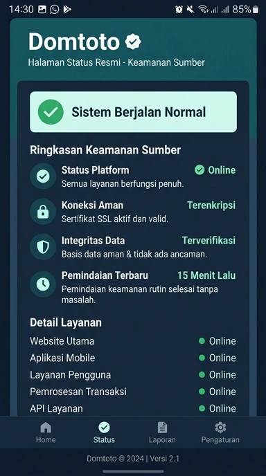 Halaman Resmi Domtoto untuk Pengguna Android
